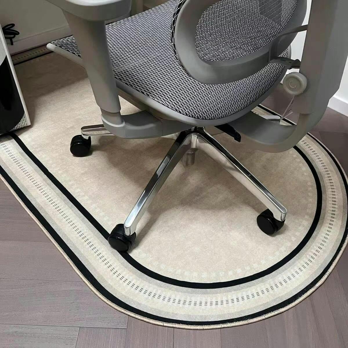 Tapete para cadeira de escritório antiderrapante com proteção de piso em poliéster, design geométrico