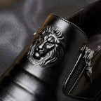 Sapatos social masculino couro com zíper lateral e detalhe em relevo