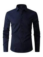 Camisa slim fit masculina com botões e gola clássica