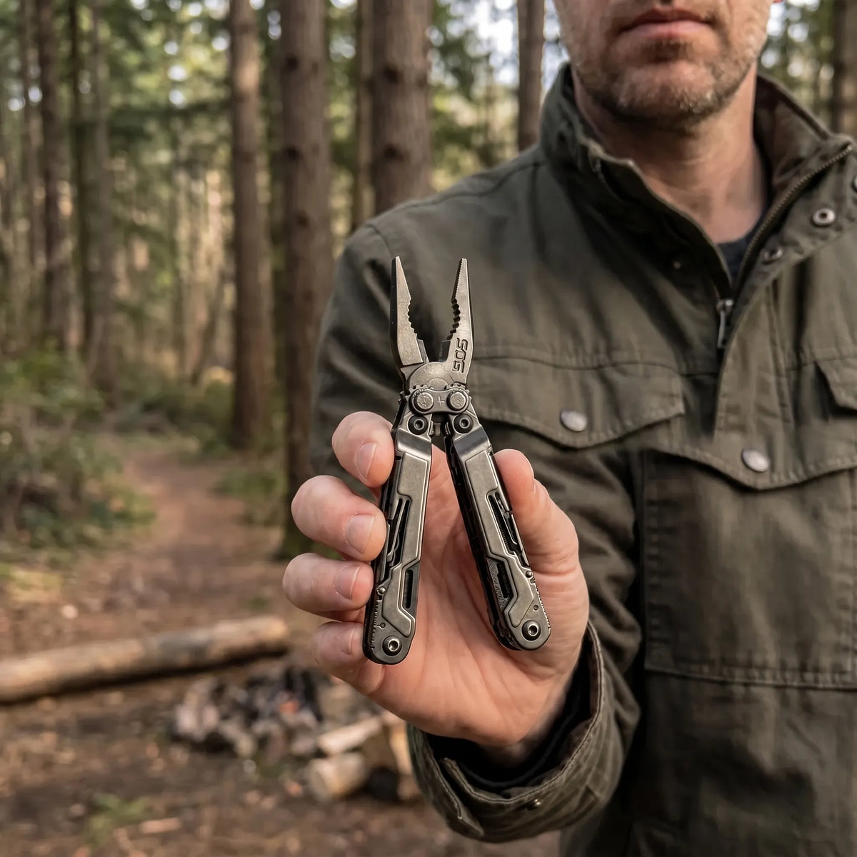 Multitool dobrável 18 em 1 com alicate de bico longo, compacto e tático para camping