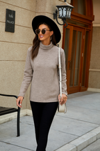 Camisola gola alta torcida tricot mulher corte relaxed
