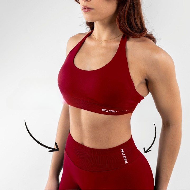 Conjunto desportivo push-up 3 peças feminino com legging modeladora, top e short combinado
