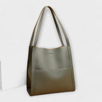 Mala estruturada bolsa de ombro feminina com fecho zip e bolso traseiro deslizante