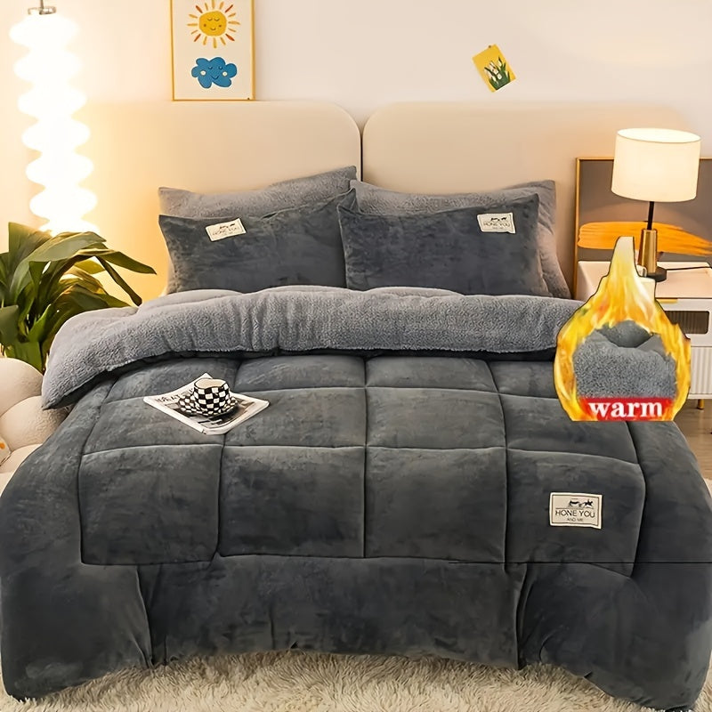 Edredom plush extra grosso antistático para outono e inverno