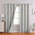 Cortinas blackout estampa mármore bronzeado 2 peças para sala e quarto, opacidade total