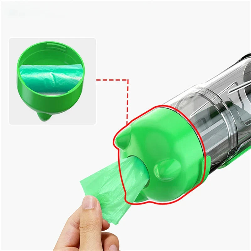 Garrafa de água portátil 3 em 1 para animais com dispensador e tigela integrada, sem BPA