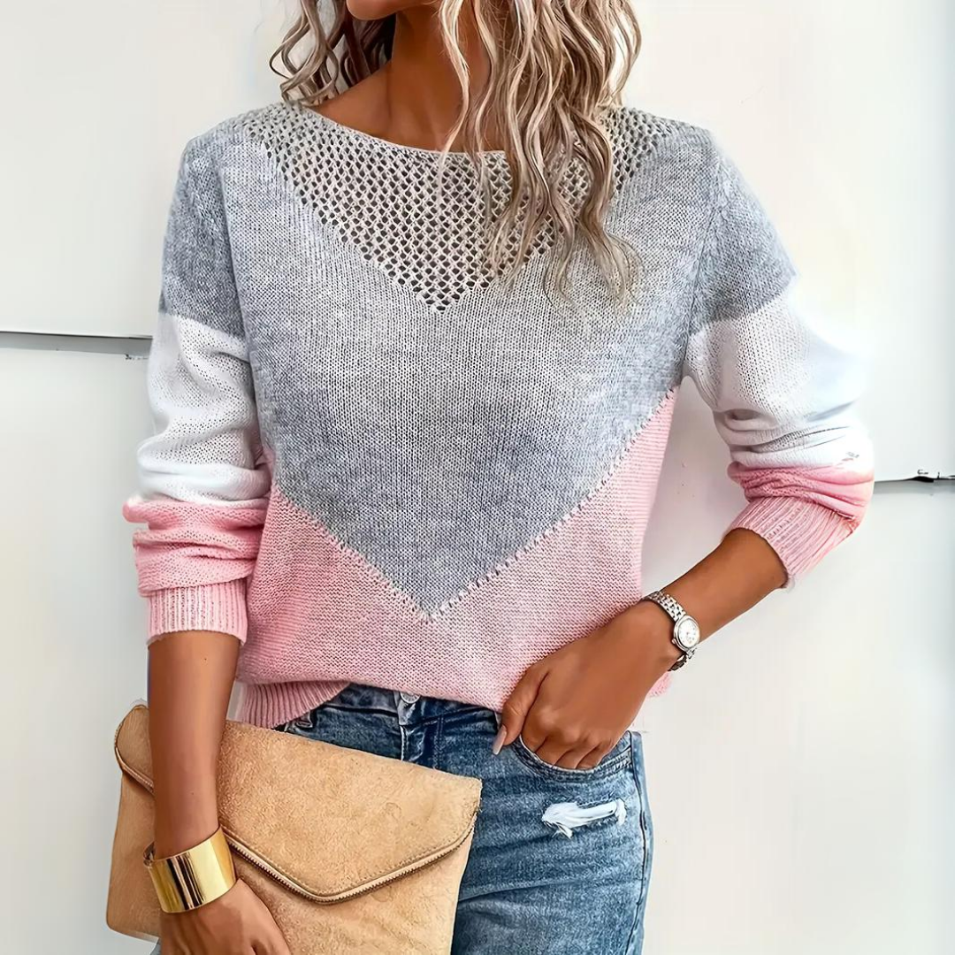 Camisola de malha folgada feminina casual corte solto