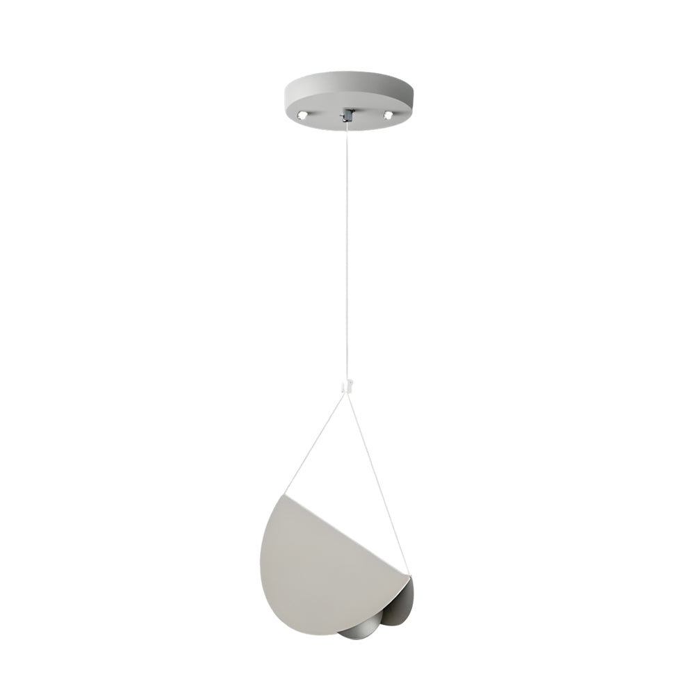 Candeeiro suspenso minimalista branco fosco em metal, design meia-lua, 1/3/6 luzes LED moderno