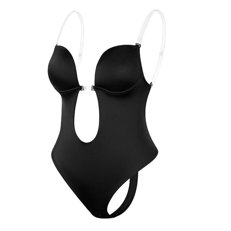 Body shaper feminino decote V profundo costas abertas modelador invisível