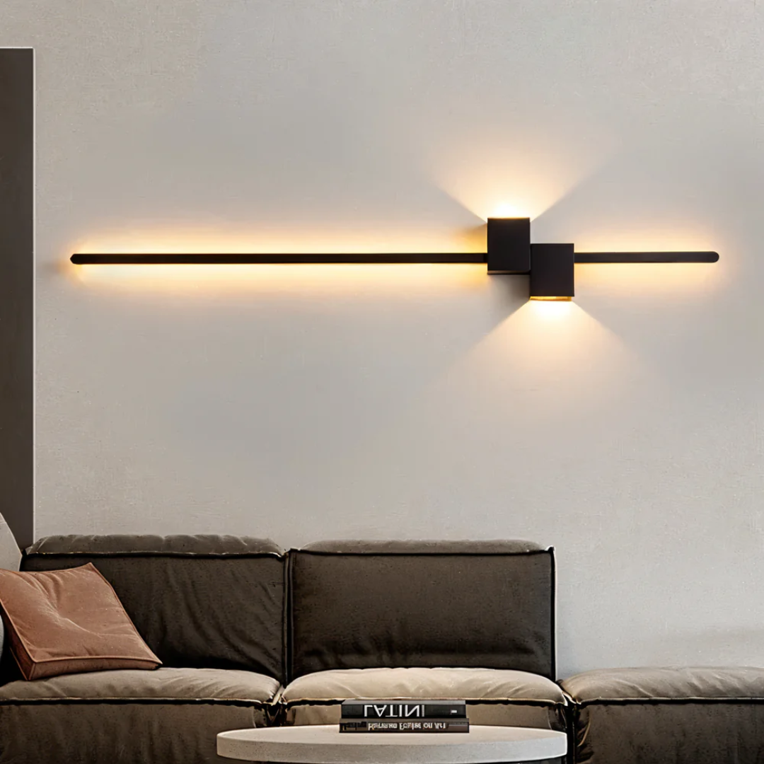 Candeeiro de parede LED minimalista em alumínio, design moderno para interior