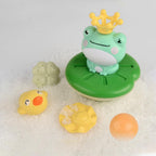 Brinquedo de banho fonte sapo elétrica para bebés, diversão na banheira