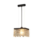 Lustre de teto em vidro e ferro preto com 3 temperaturas de cor, ideal para sala de jantar, casquilho E27