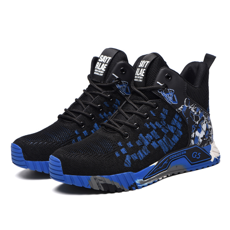 Sapatos de segurança com biqueira de aço e sola antiperforação Kevlar, leves e respiráveis