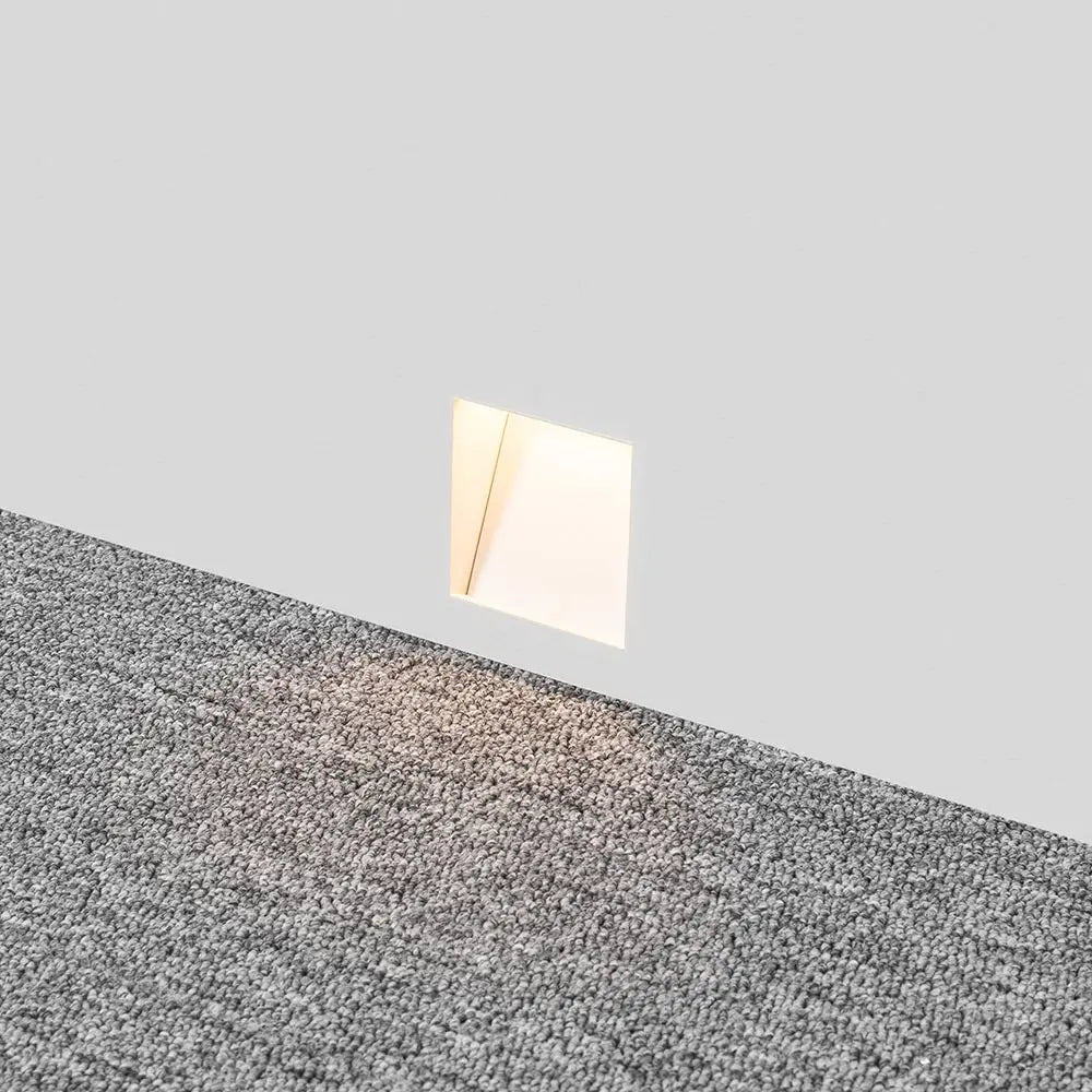 Luz de parede LED embutida com painel perfurado e sensor de movimento, 3W, para corredor e escadas