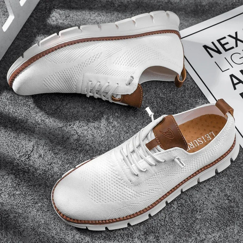 Sapatos masculinos respiráveis com palmilha ergonómica design clássico