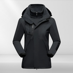 Casaco outdoor 3 em 1 para mulher, impermeável com forro fleece e capuz amovível