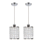 Candeeiros de cristal pendentes estilo nórdico minimalista, preto e cromado, conjunto de 2 peças