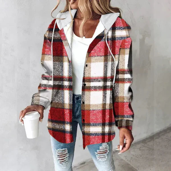 Hoodie feminino estampado com capuz e bolso canguru caimento largo