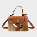 Bolsa de mão feminina estruturada compacta com pega superior