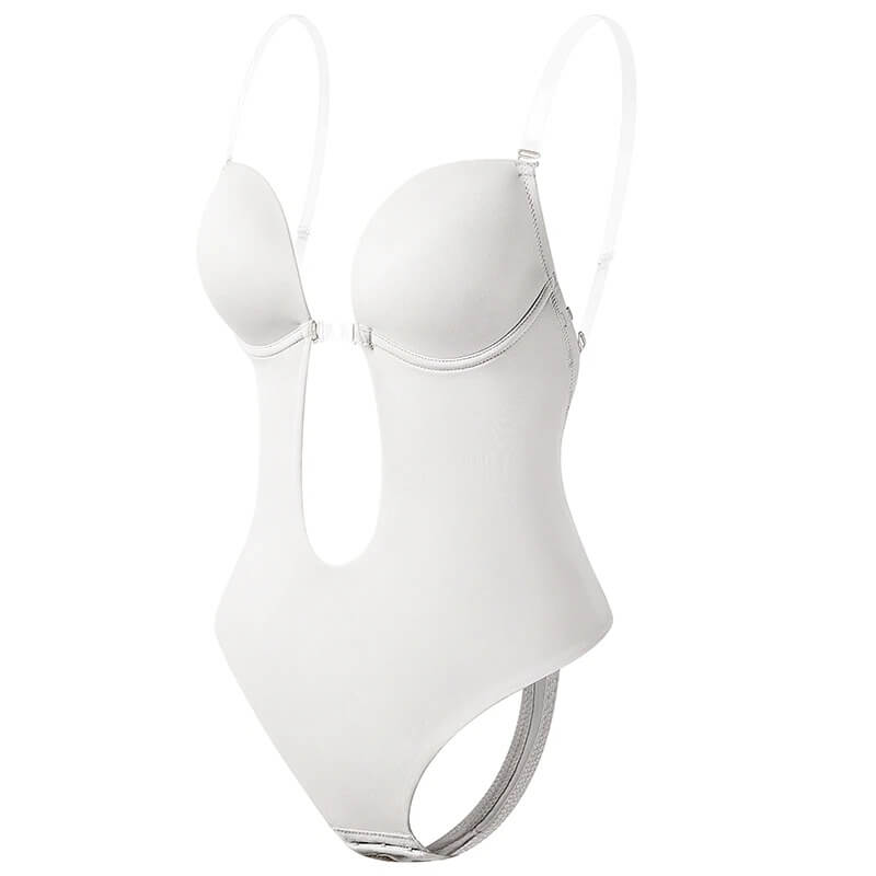 Body shaper feminino decote V profundo costas abertas modelador invisível