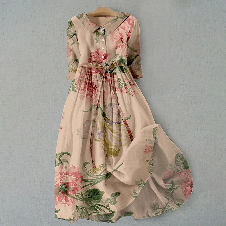 Vestido Envolvente Floral de Verão | Renda Vintage, Padrão Botânico