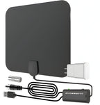 Antena HDTV digital interior com amplificador de sinal 300 milhas UHF VHF