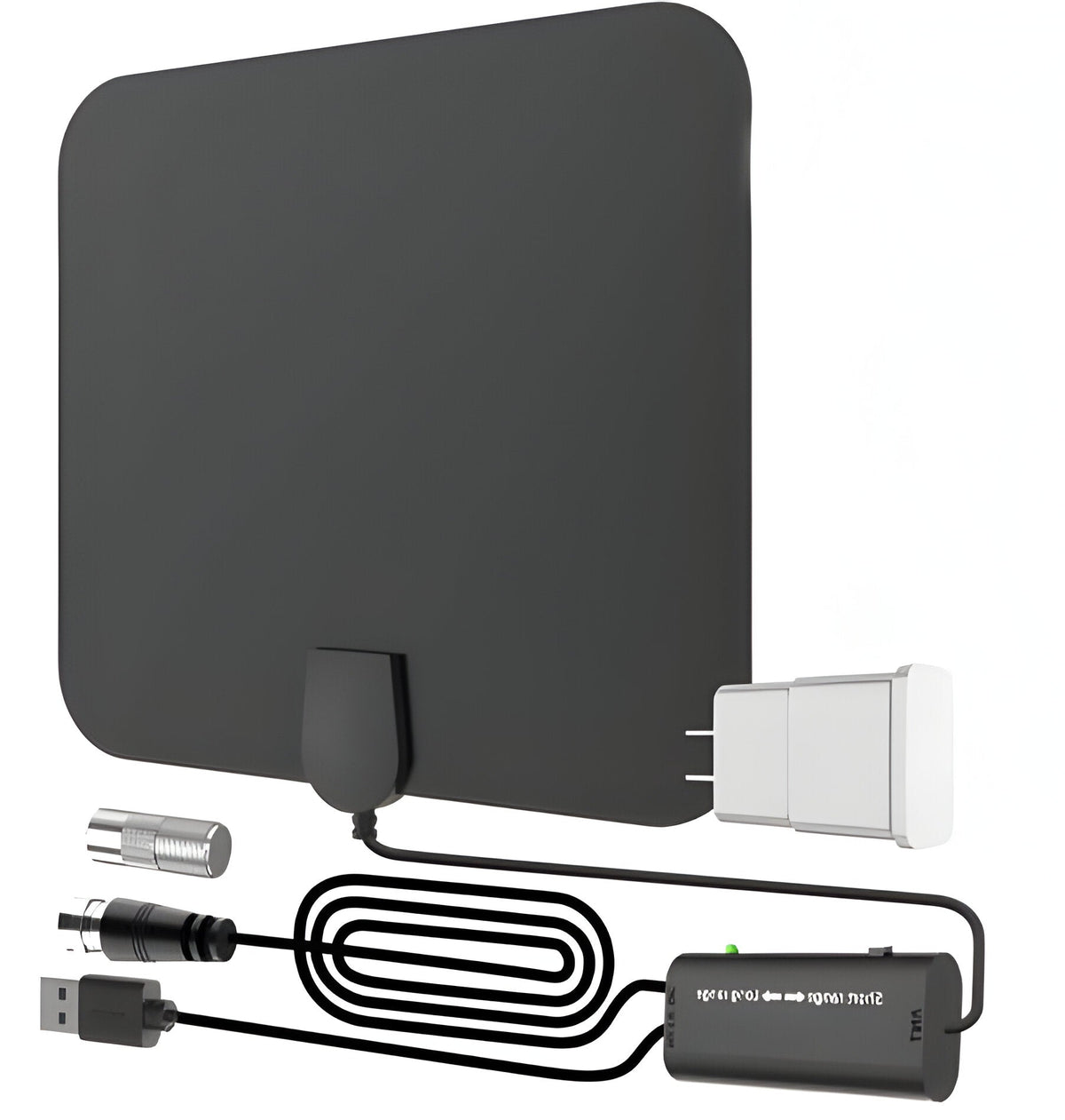Antena HDTV digital interior com amplificador de sinal 300 milhas UHF VHF