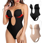 Body shaper feminino decote V profundo costas abertas modelador invisível