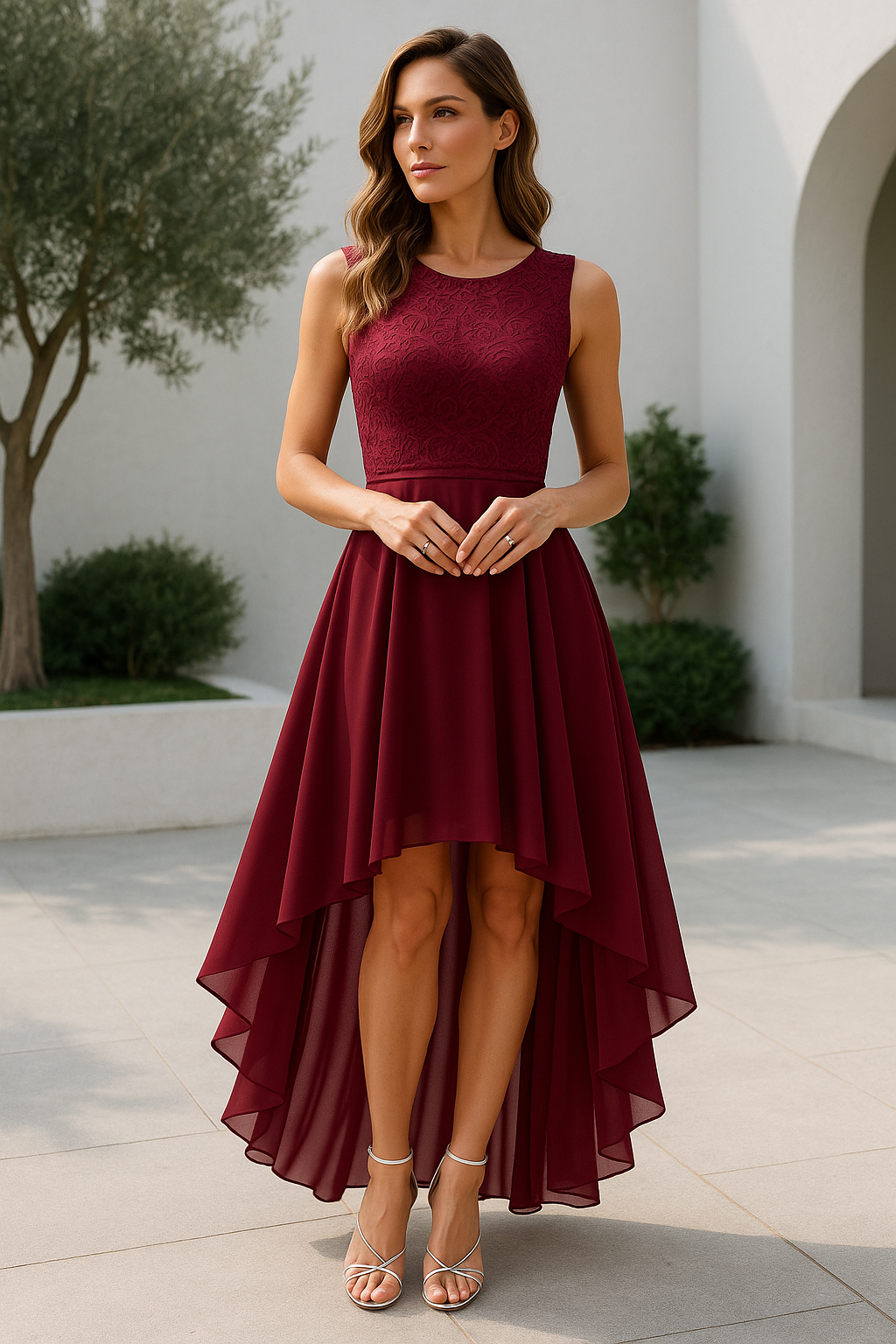Vestido feminino sem mangas versátil em tecido fluido e suave