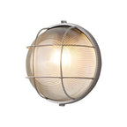 Candeeiro de parede exterior retro industrial oval e redondo em alumínio fundido com abajur de vidro E27