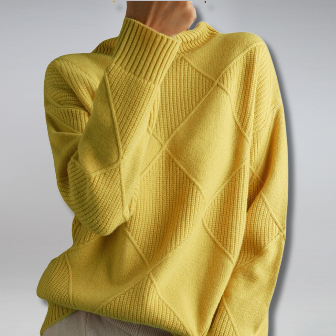 Pullover gola alta caxemira mulher macio e quente