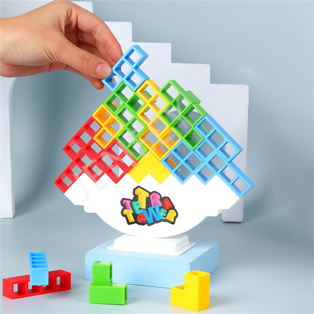 Torre de Equilíbrio Puzzle jogo de construção 3D com blocos coloridos para crianças