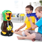 Jogo de tiro com pato andador, pistola de ar e balas macias com luzes e movimento