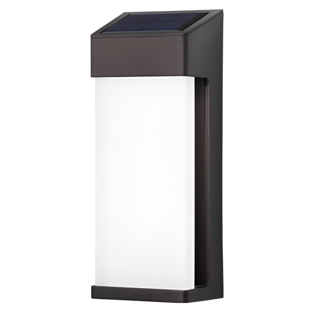Candeeiros solares de parede LED retangulares, impermeável IP44, cor preta, conjunto de 2 unidades