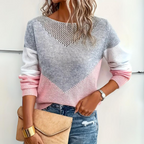 Camisola de malha folgada feminina casual corte solto