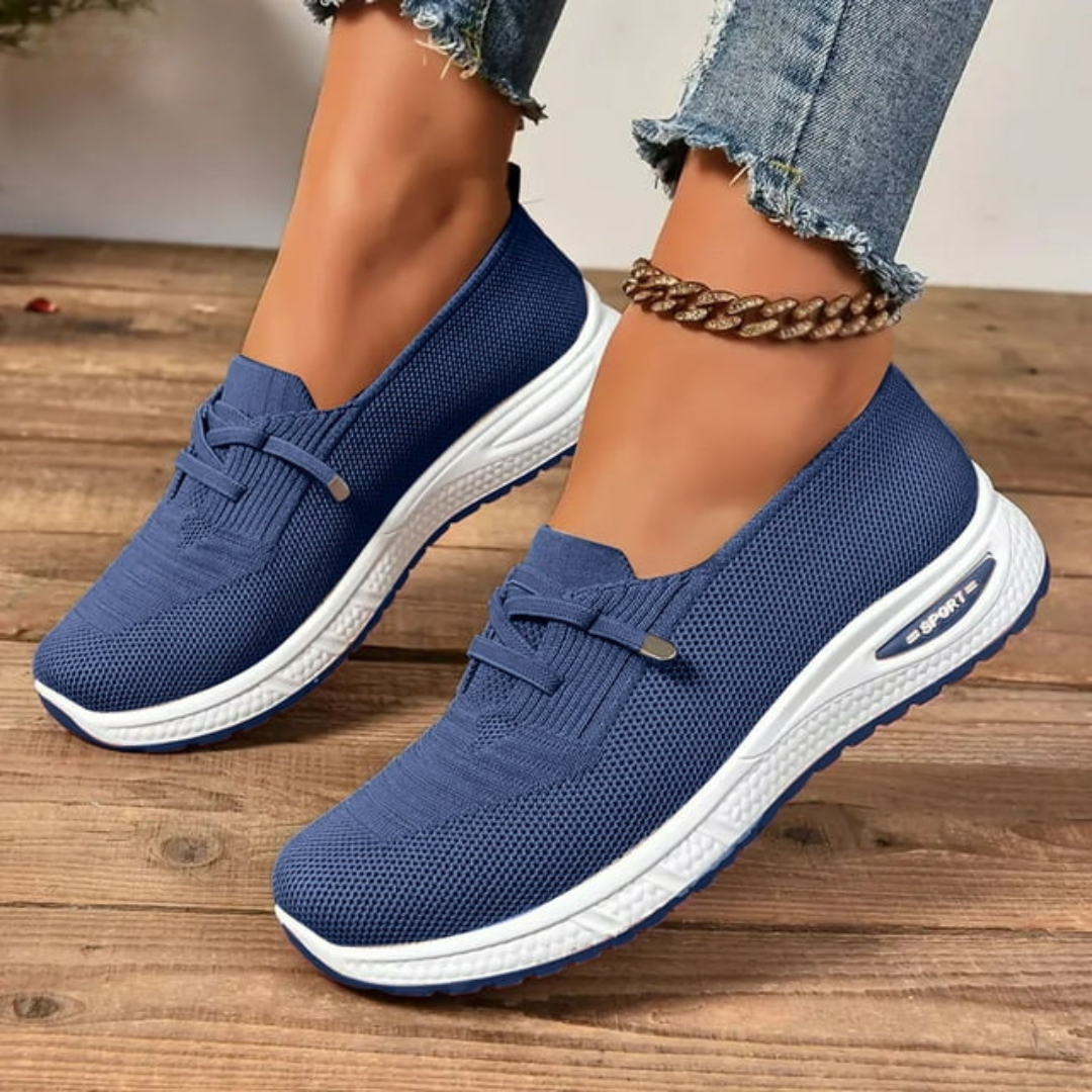 Sapatos ortopédicos slip-on acolchoados com suporte no médio-pé e sola antiderrapante