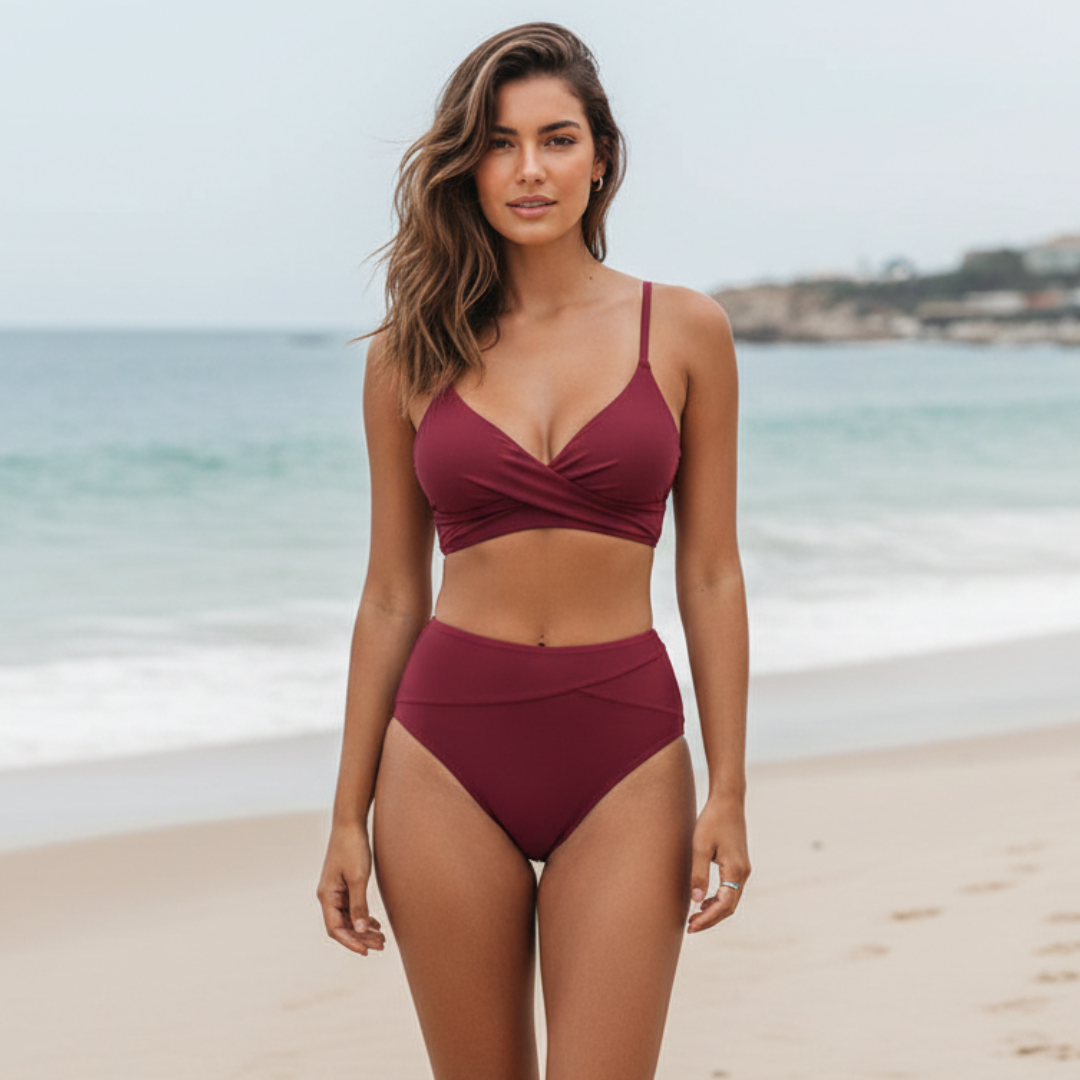 Biquíni Feminino - Cintura Alta Moda Praia Verão