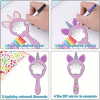Espelhos de madeira DIY unicórnio, conjunto 12 peças, decoração de parede temática animal