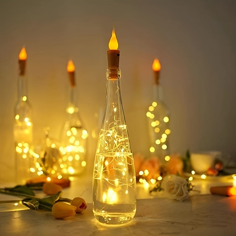 Luzes LED para garrafas a pilhas, decoração de Natal e festas, conjunto 10 peças