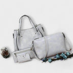 Conjunto de bolsas vintage 4 peças espaçosas com alças resistentes