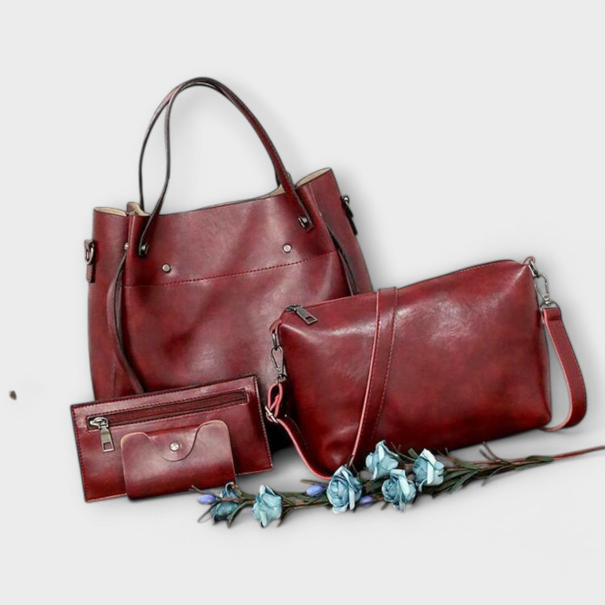 Conjunto de bolsas vintage 4 peças espaçosas com alças resistentes