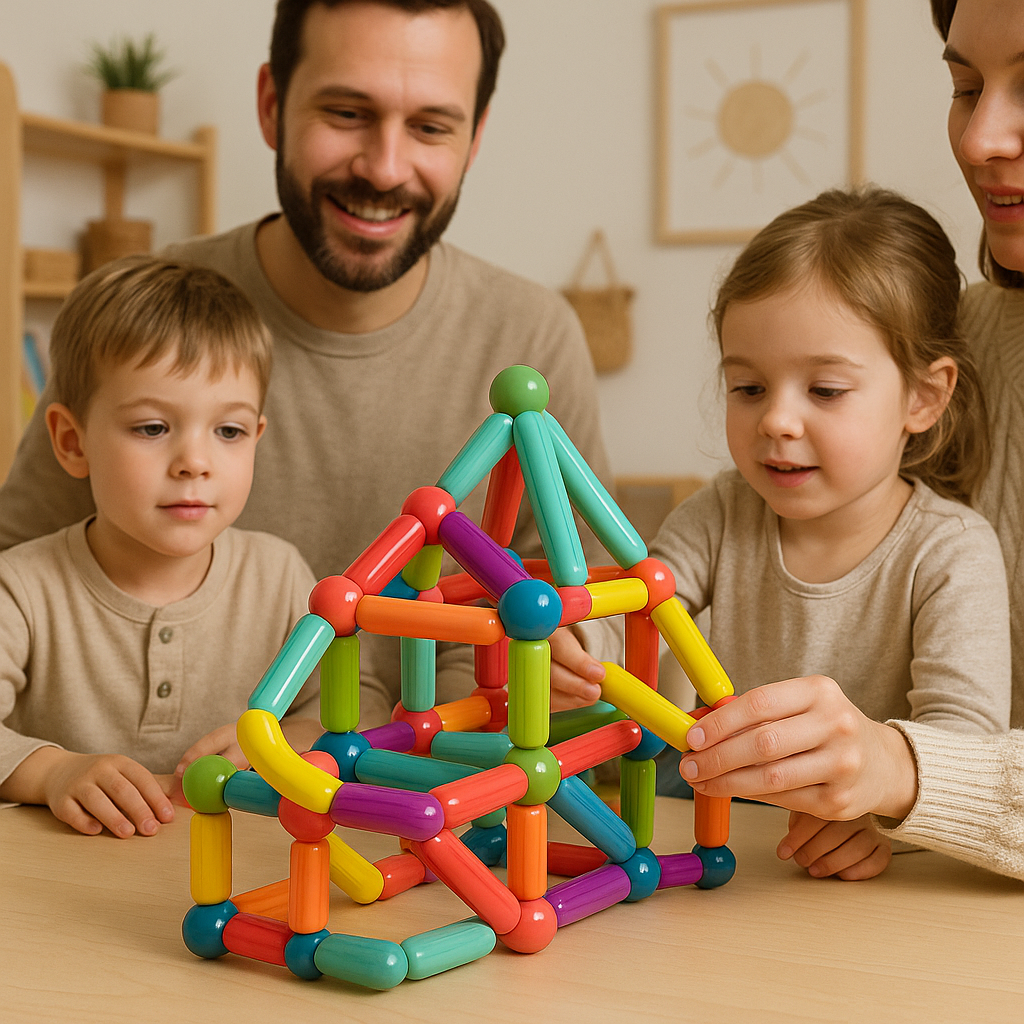 Brinquedos magnéticos varas magnéticas educativas para crianças, estimulação criatividade infantil