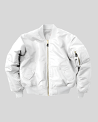 Bomber jacket clássica mulher comprimento anca com acabamentos canelados