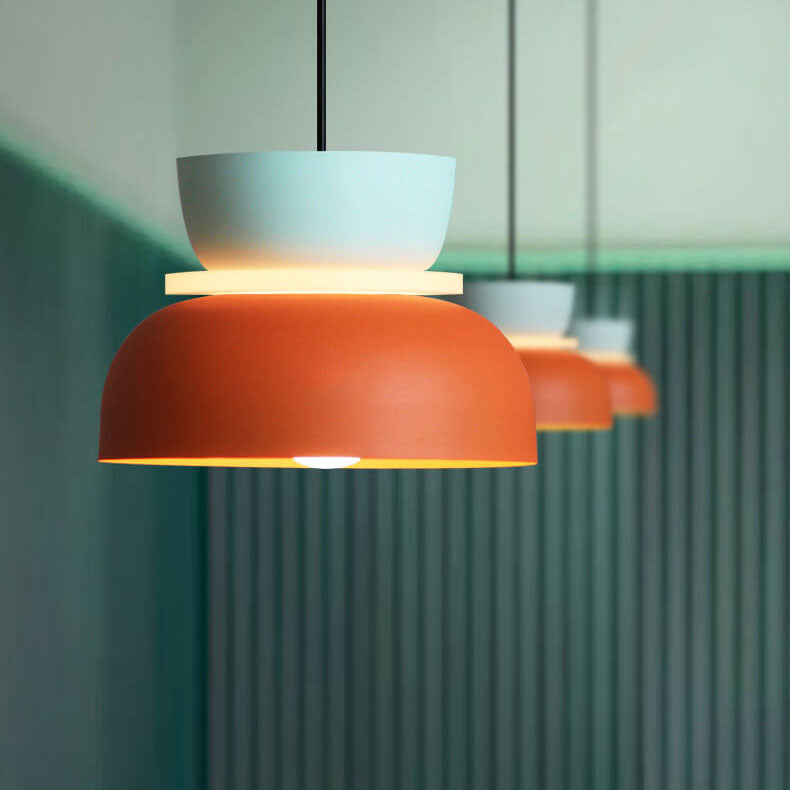 Luminária pendente dome nórdica led liga de zinco bicolor estilo escandinavo