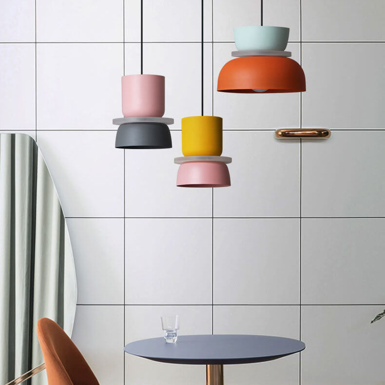 Luminária pendente dome nórdica led liga de zinco bicolor estilo escandinavo