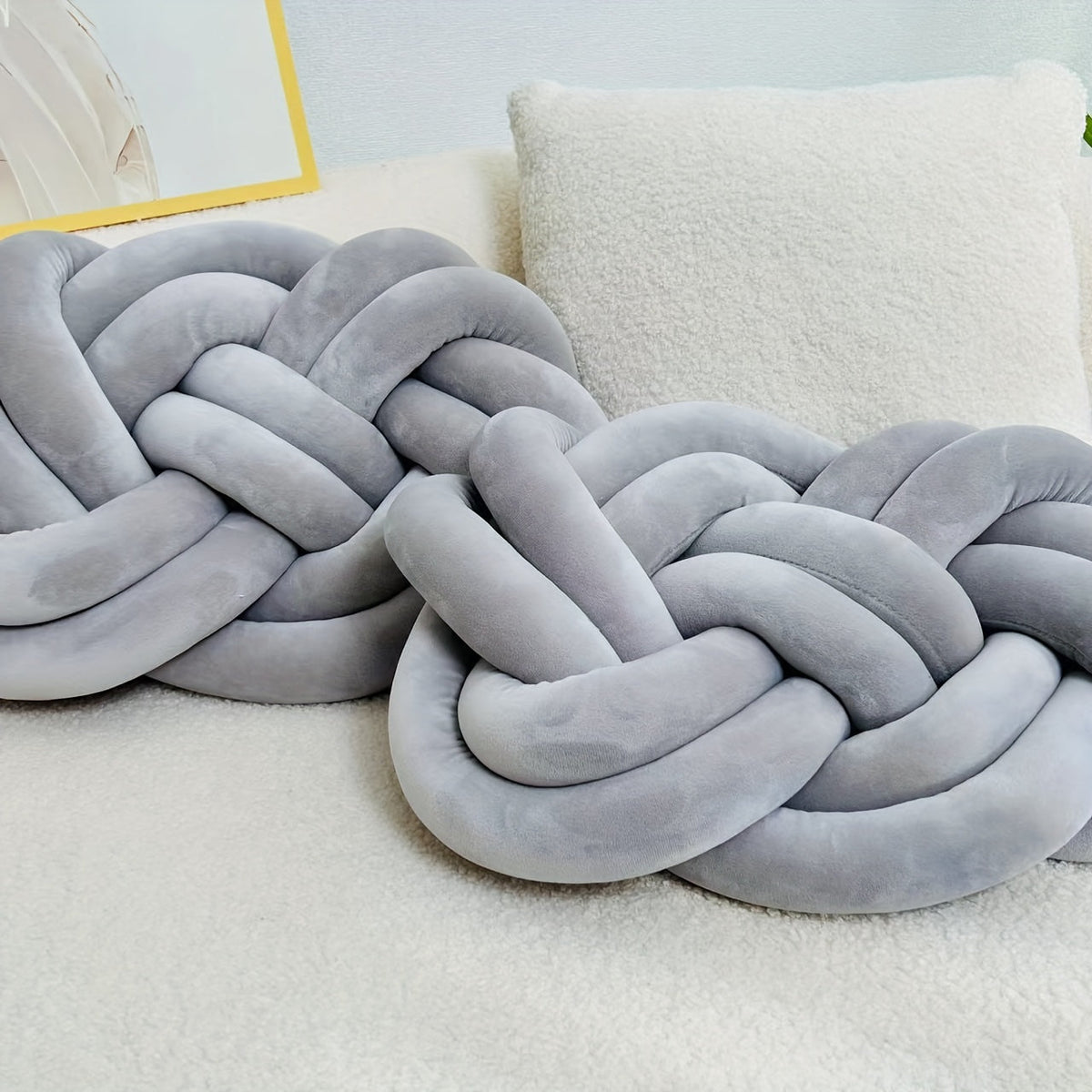 Almofadas decorativas de pelúcia macia, pack 2 unidades, design geométrico para sofá e cama