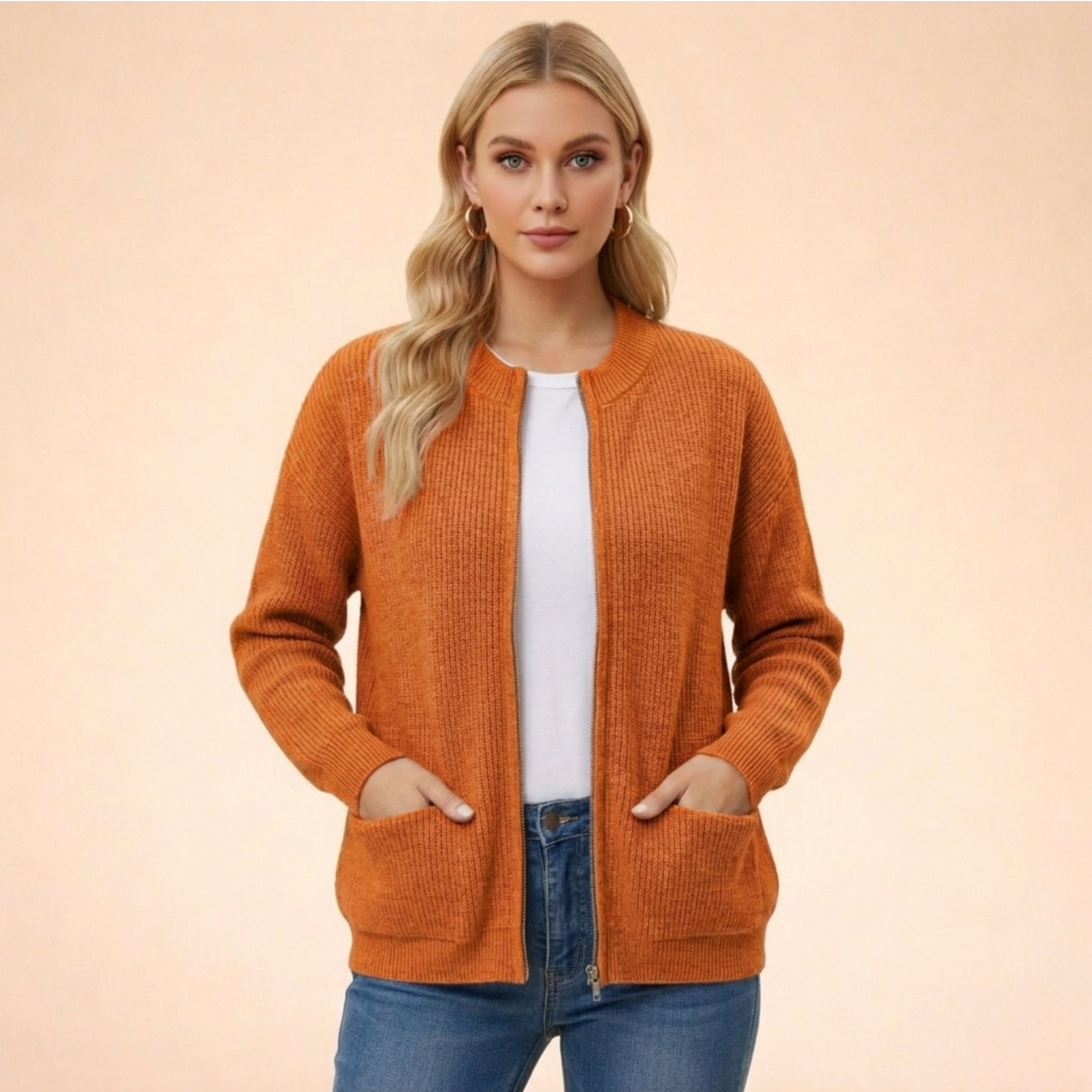 Cardigan feminino de tricô macio corte regular em diversas cores