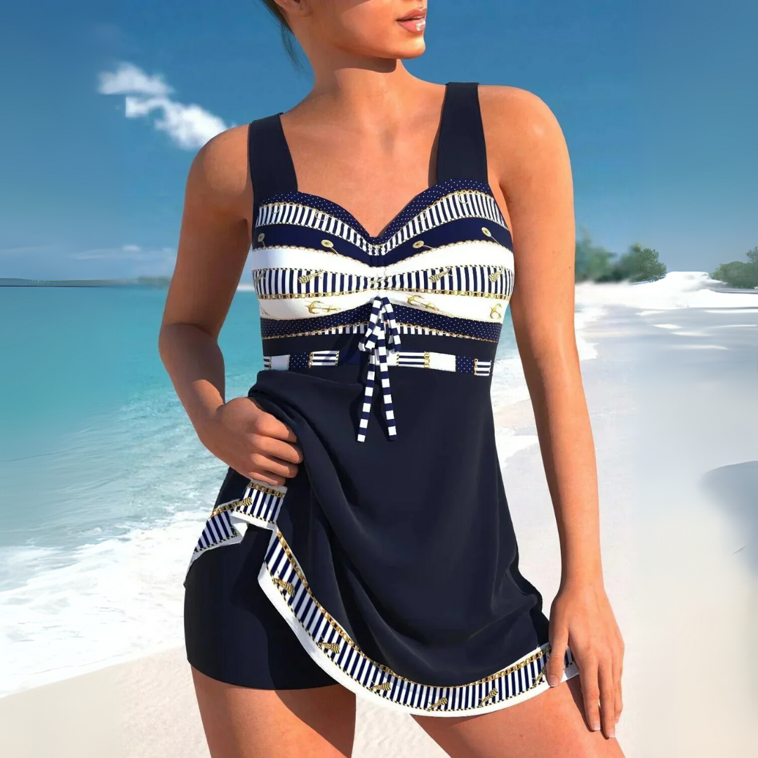 Tankini feminino estampado asteca conjunto duas peças