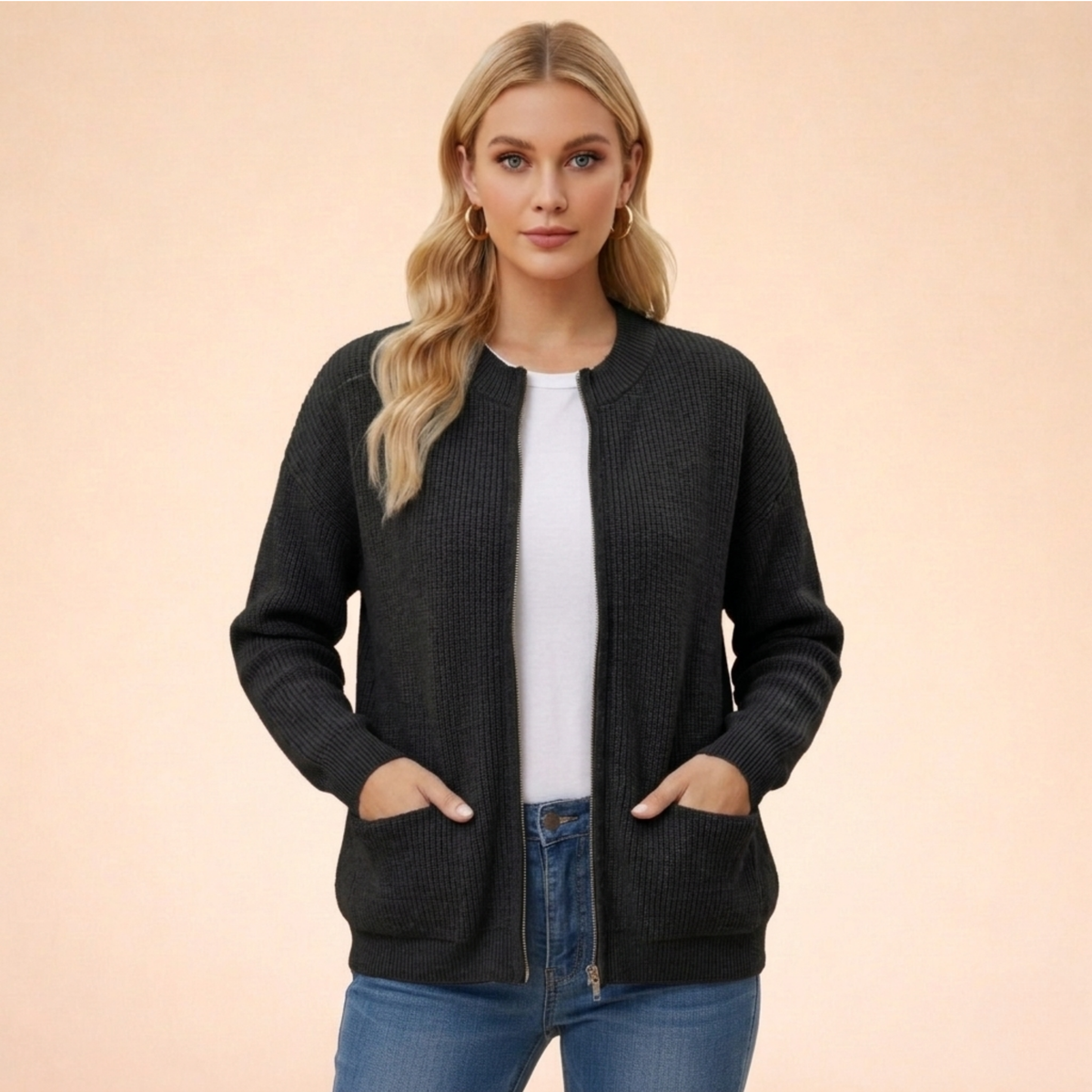Cardigan feminino de tricô macio corte regular em diversas cores
