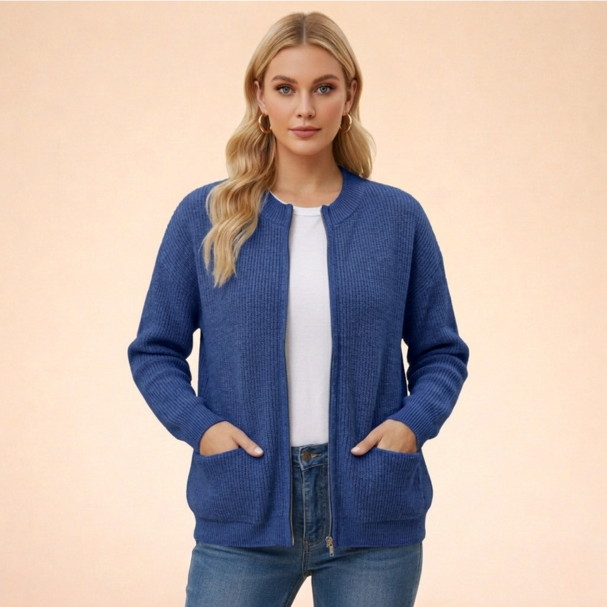 Cardigan feminino de tricô macio corte regular em diversas cores